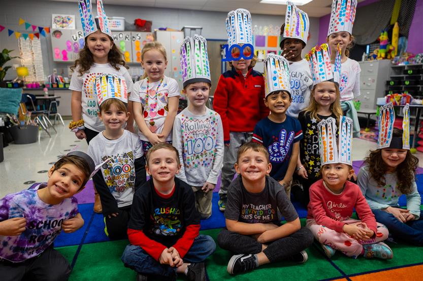 Students celebrate the 100th day of school